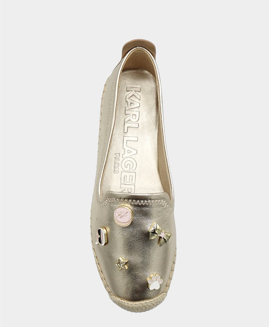 Metallic Leather Charm Espadrille Loafer view 2