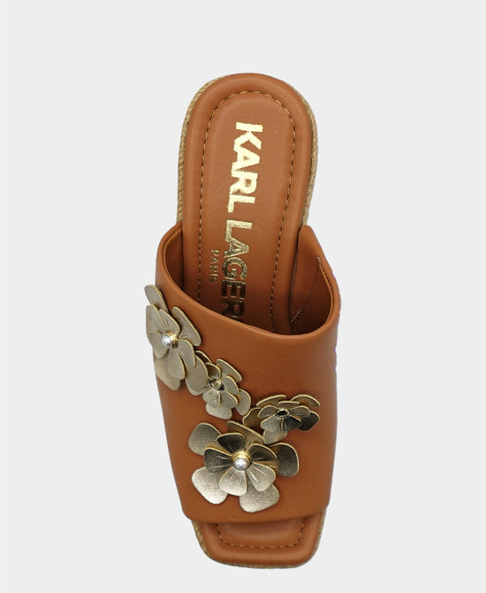 Leather 3D Flower Wedge Sandal view 2
