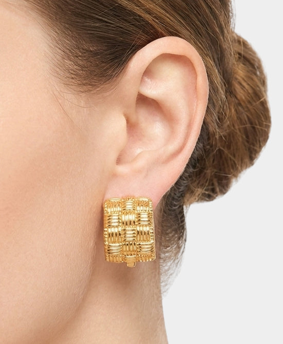 
24K Gold Plated Small Hoop Earrings in GOLD view 1