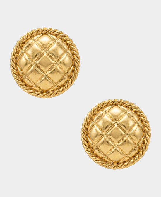 
24K Gold Plated Round Stud Earrings in GOLD view 2
