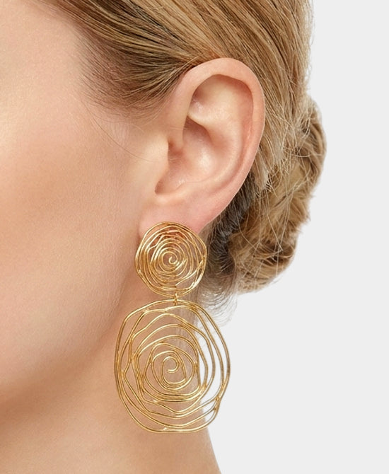 
24K Gold Plated Abstract Earrings in GOLD view 1