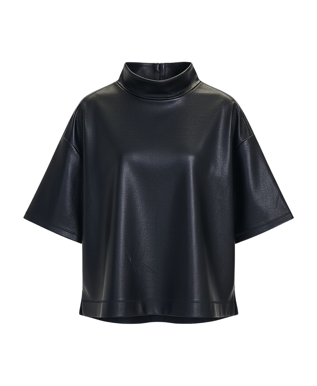 Faux Leather Top w/ Zipper Sleeve – FOX'S - Online