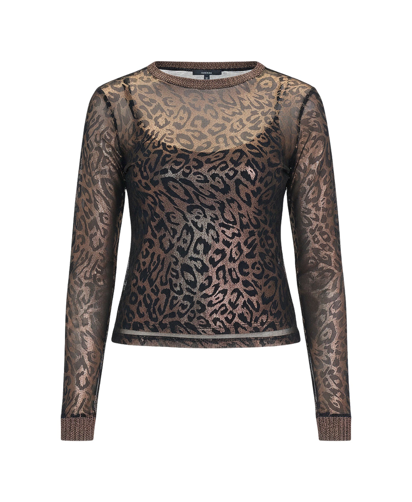 Sheer Leopard Print Metallic Top view 2