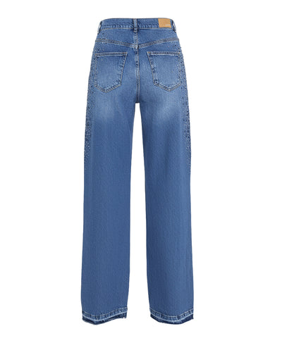 Wide Leg Jeans w/ Crystals image 3