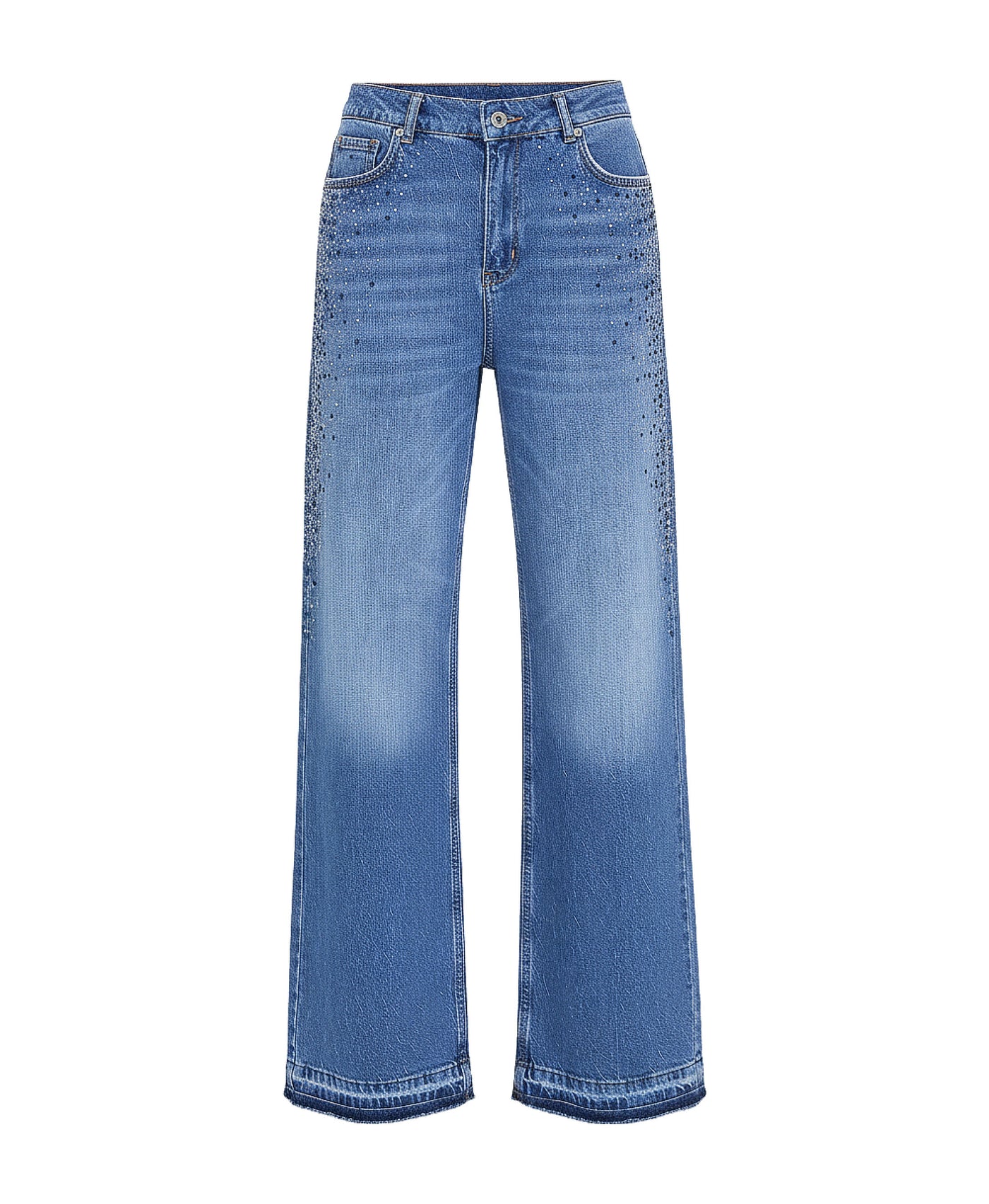 Wide Leg Jeans w/ Crystals view 4