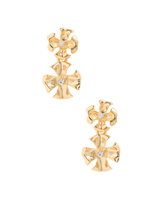 Double Flower Earrings view 