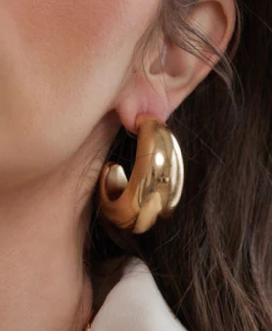 Thick Hoop Earrings view 