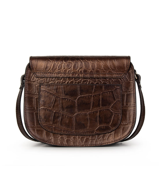 Crocodile Print Leather Crossbody Bag view 2