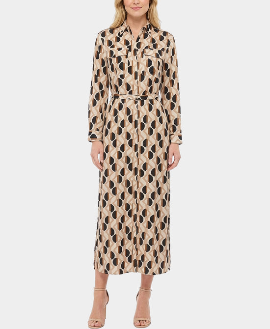 Printed Midi Shirt Dress view 1