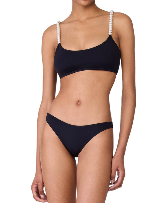 Solid Bikini w/ Pearl Straps - 2 Pc Set view 