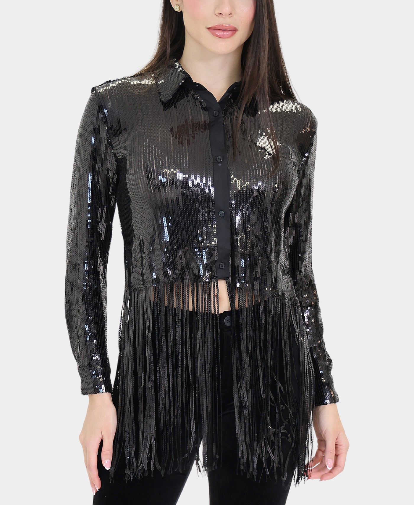 Sequin Fringe Blouse view 1