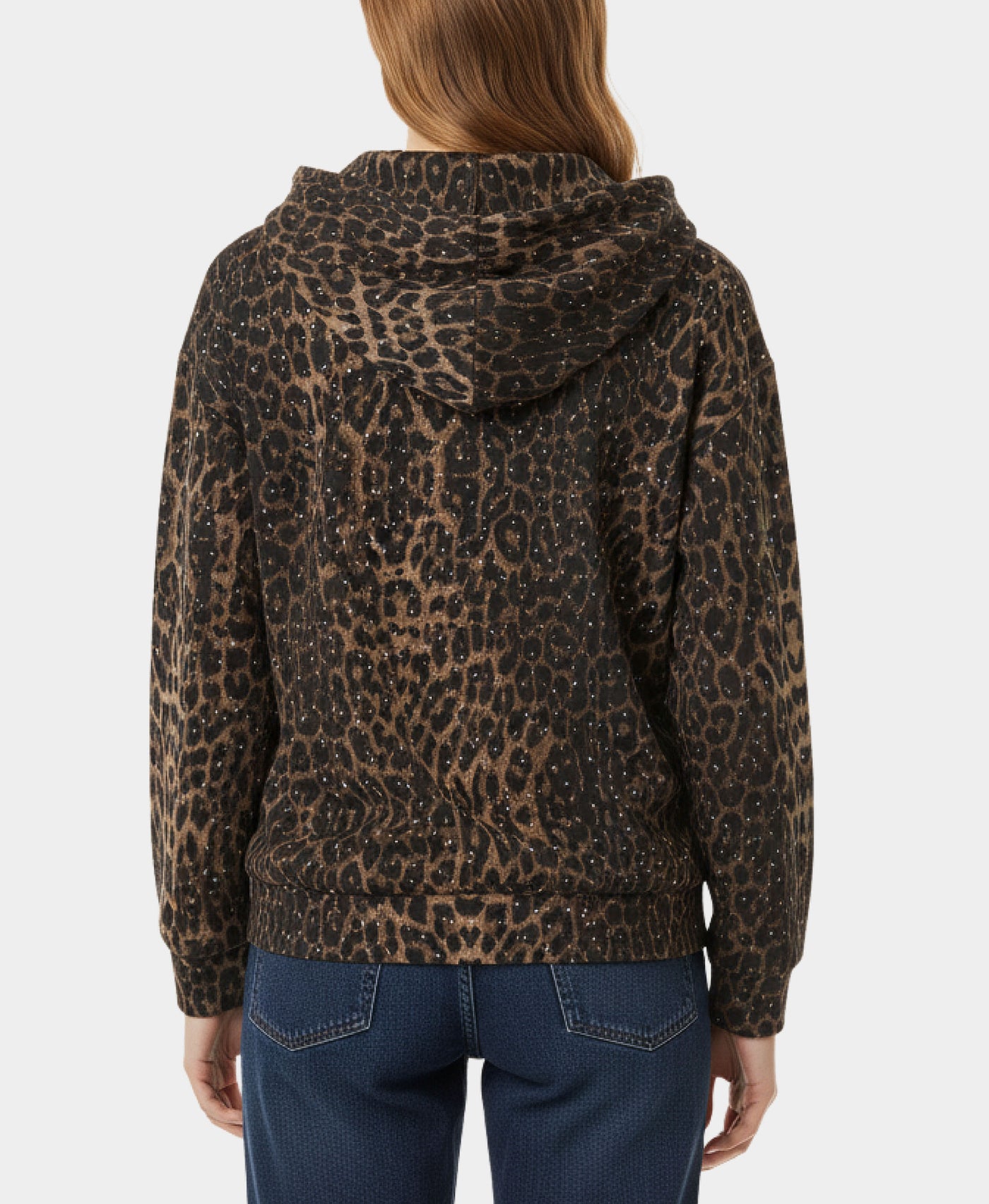 Leopard Print Allover Crystal Hoodie view 2