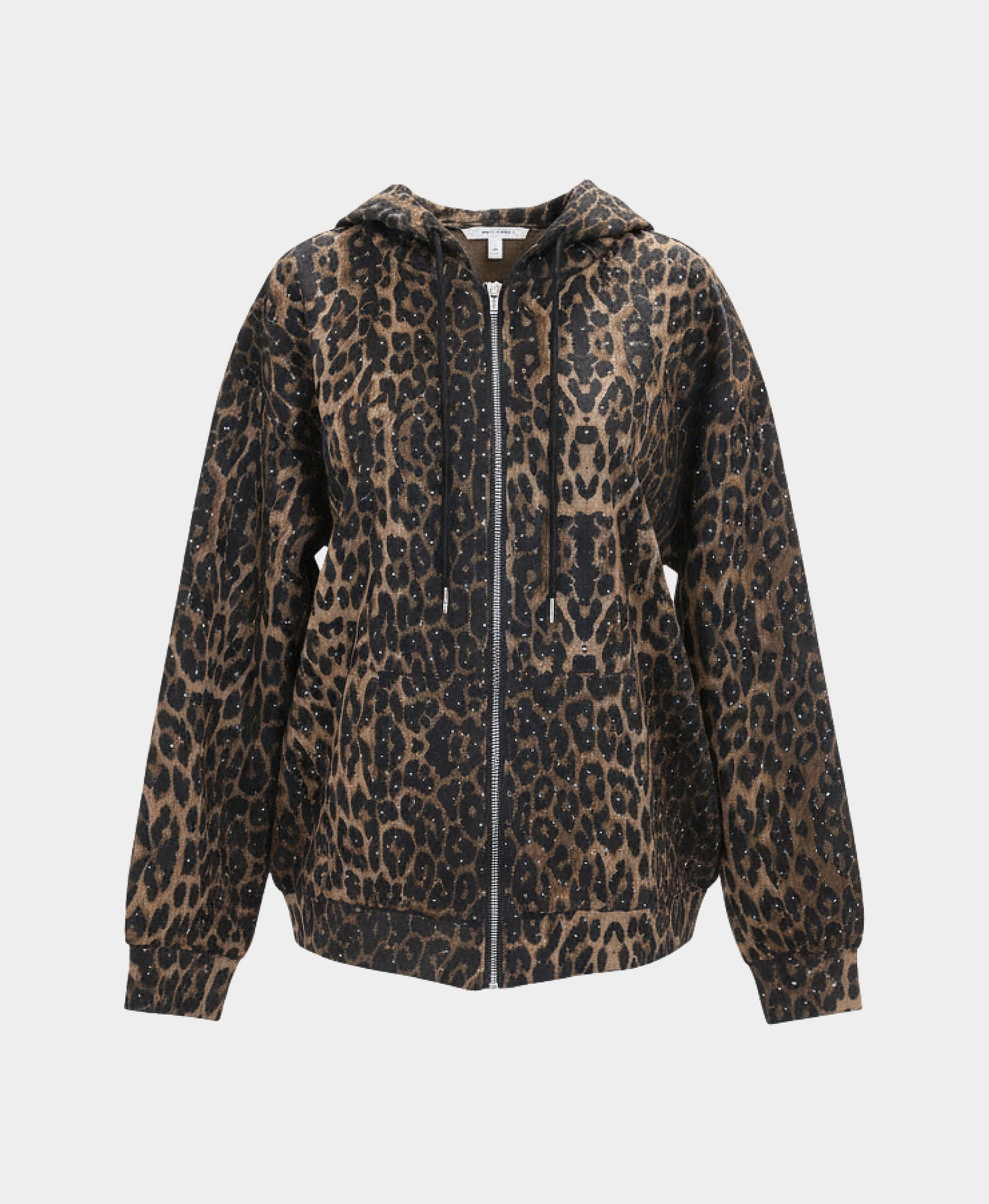 Leopard Print Allover Crystal Hoodie view 3