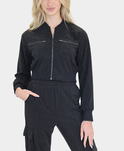 Crystal Covered Bomber Jacket image 1