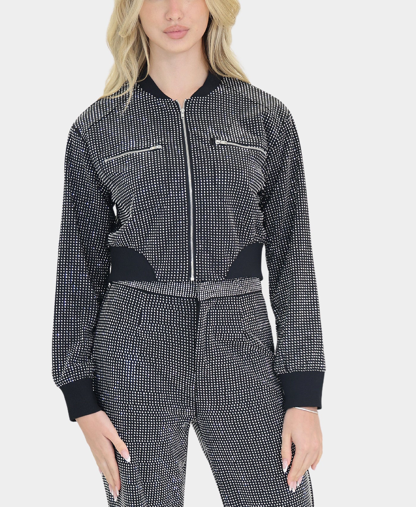 Crystal Covered Bomber Jacket view 1
