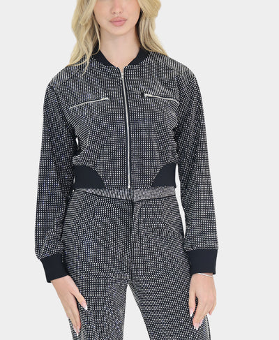 Crystal Covered Bomber Jacket image 1