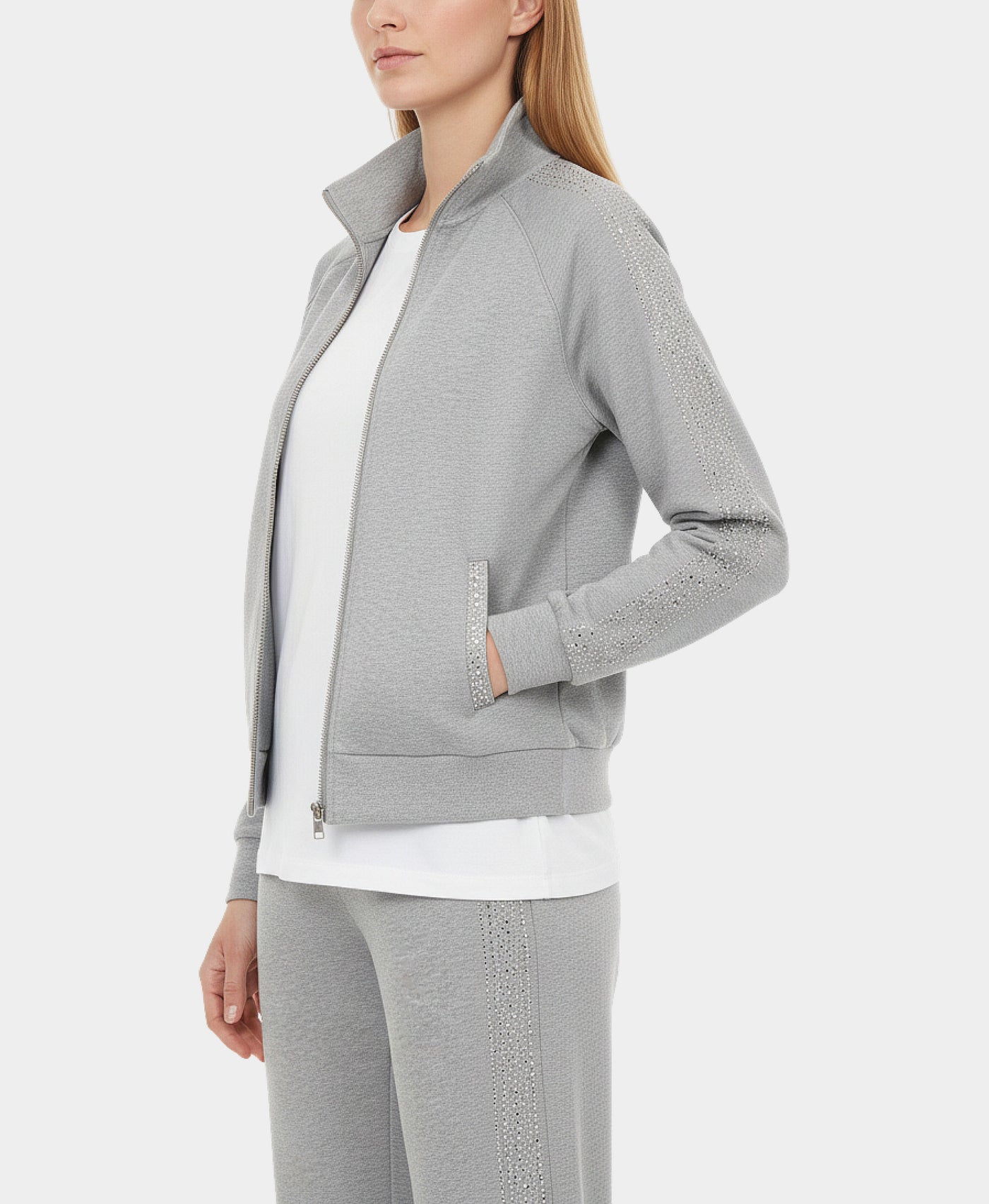 Crystal Fleece Track Jacket & Jogger Pants Set- 2 Pc Set view 2