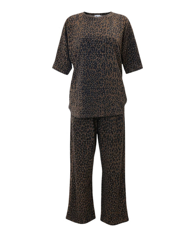 Leopard Print Tee & Pants Set w/ Crystals image 2