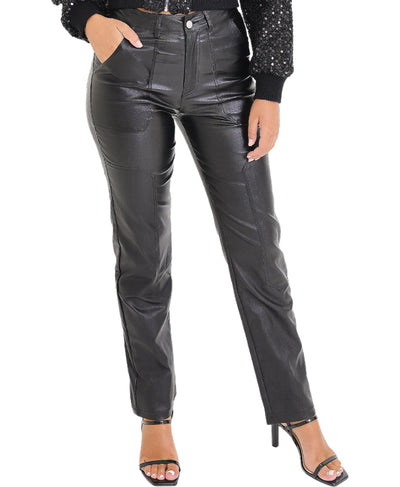 Black Metallic Pants image 1