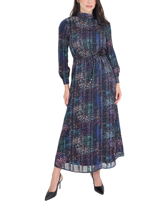Printed Pleated Midi Dress view 