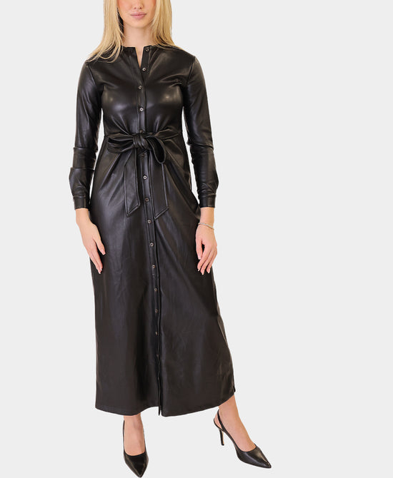 Faux Leather Maxi Dress view 