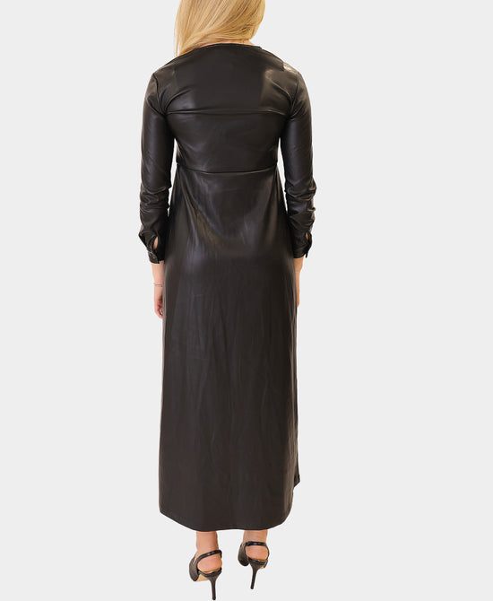 Faux Leather Maxi Dress view 