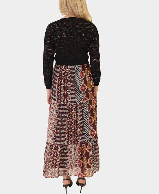 Printed Dress w/ Knit Cardigan - 2 Pc Set view 