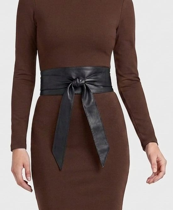 
Leather Wrap Belt in BLACK view 1