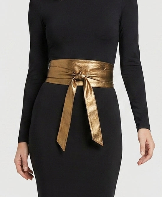 
Leather Wrap Belt in DARK GOLD view 1