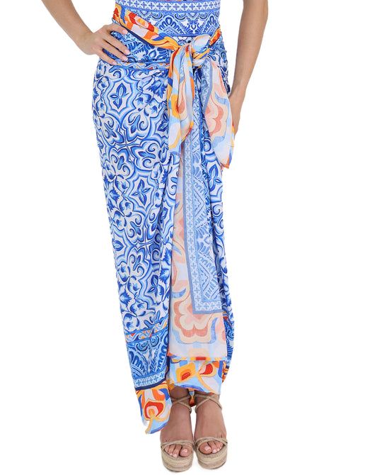 Printed Sarong Swim Cover-Up view 
