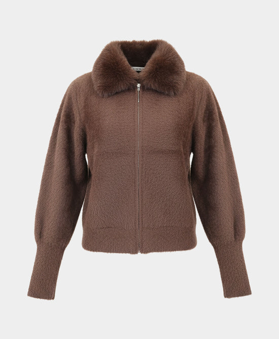 Sweater Jacket w/ Faux Fur view 