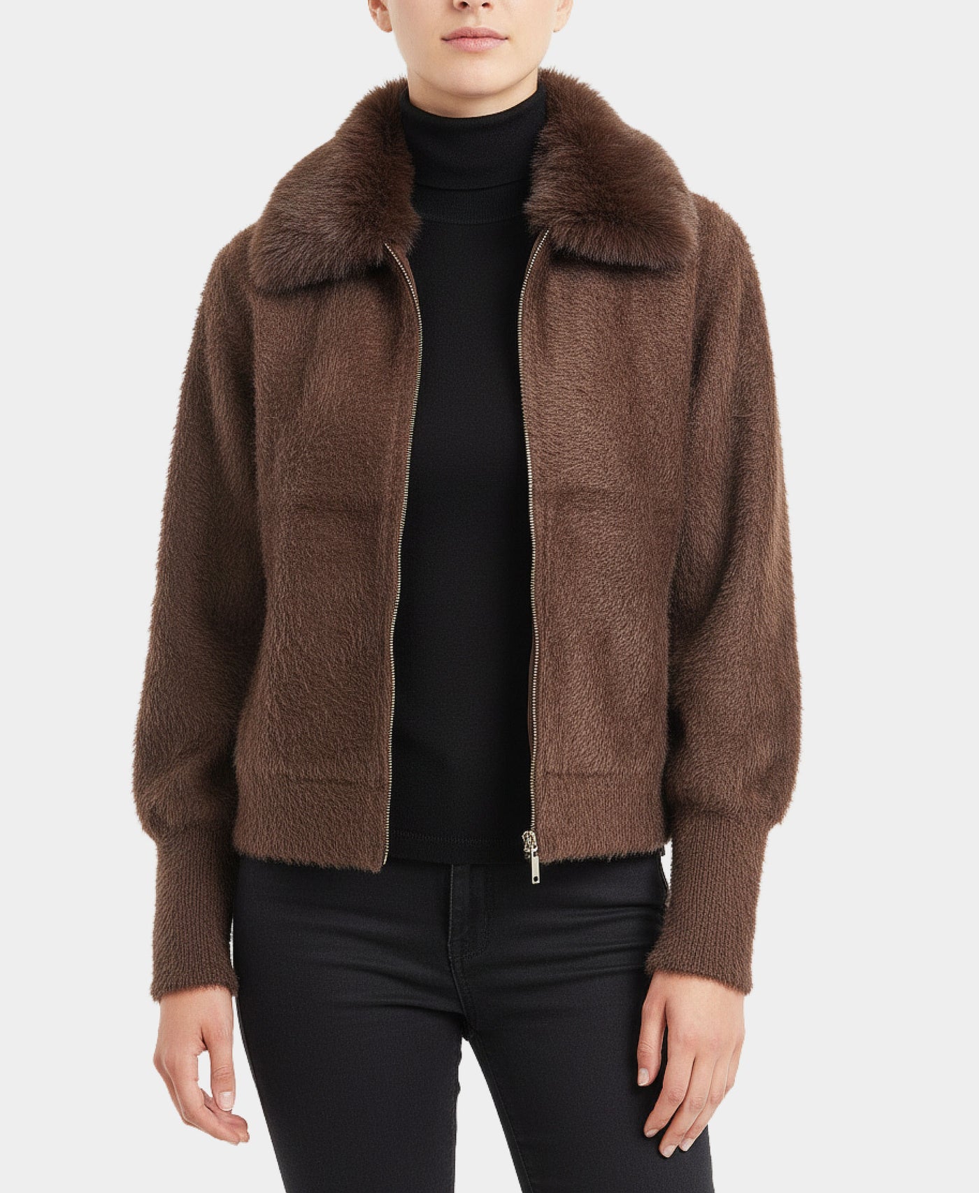 Sweater Jacket w/ Faux Fur view 1