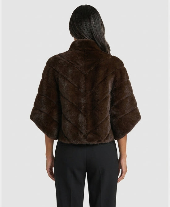 
Faux Fur Cape in brown view 2