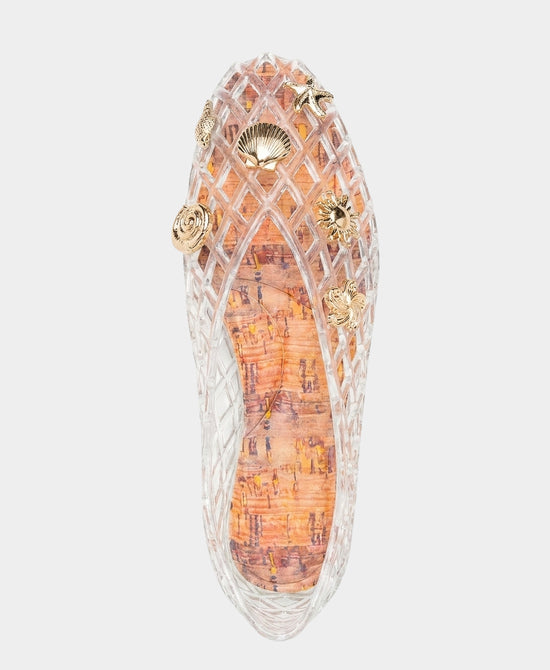 
Jelly Ballet Flat w/ Charms in CLEAR view 2