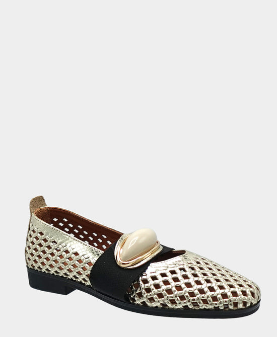 Leather Metallic Perforated Loafer view 1