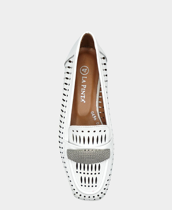 Leather Perforated Loafer w/ Buckle view 2