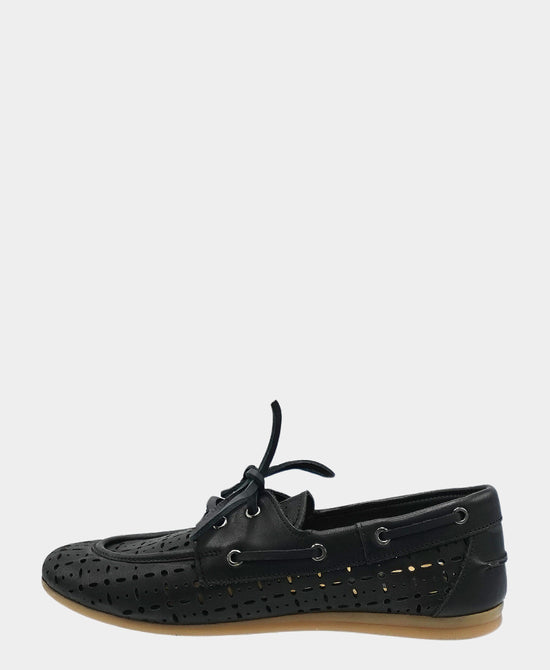 Leather Tie Boat Shoe w/ Cutouts view 2