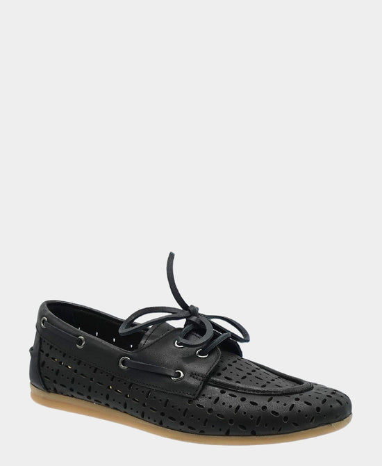 Leather Tie Boat Shoe w/ Cutouts view 1