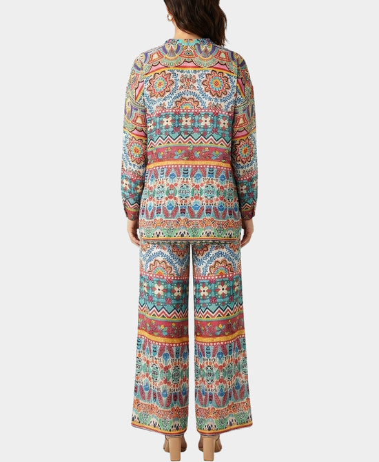 
Mixed Print Blouse & Pants Set- 2 Pc Set in MULTI view 2