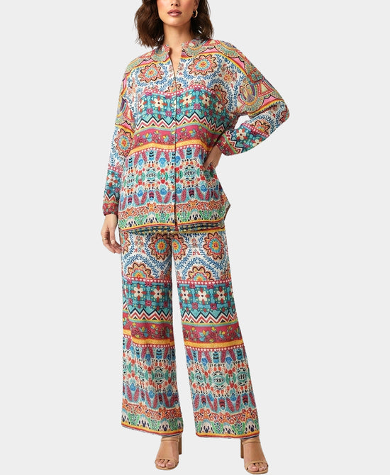 
Mixed Print Blouse & Pants Set- 2 Pc Set in MULTI view 1
