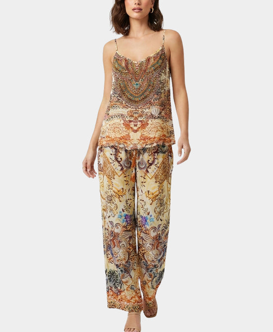 
Mixed Print Tank & Pants Set- 2 Pc Set in TAN MULTI view 1