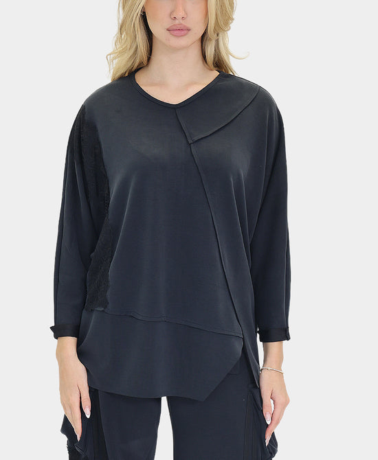 Modal Top w/ Lace Accents view 