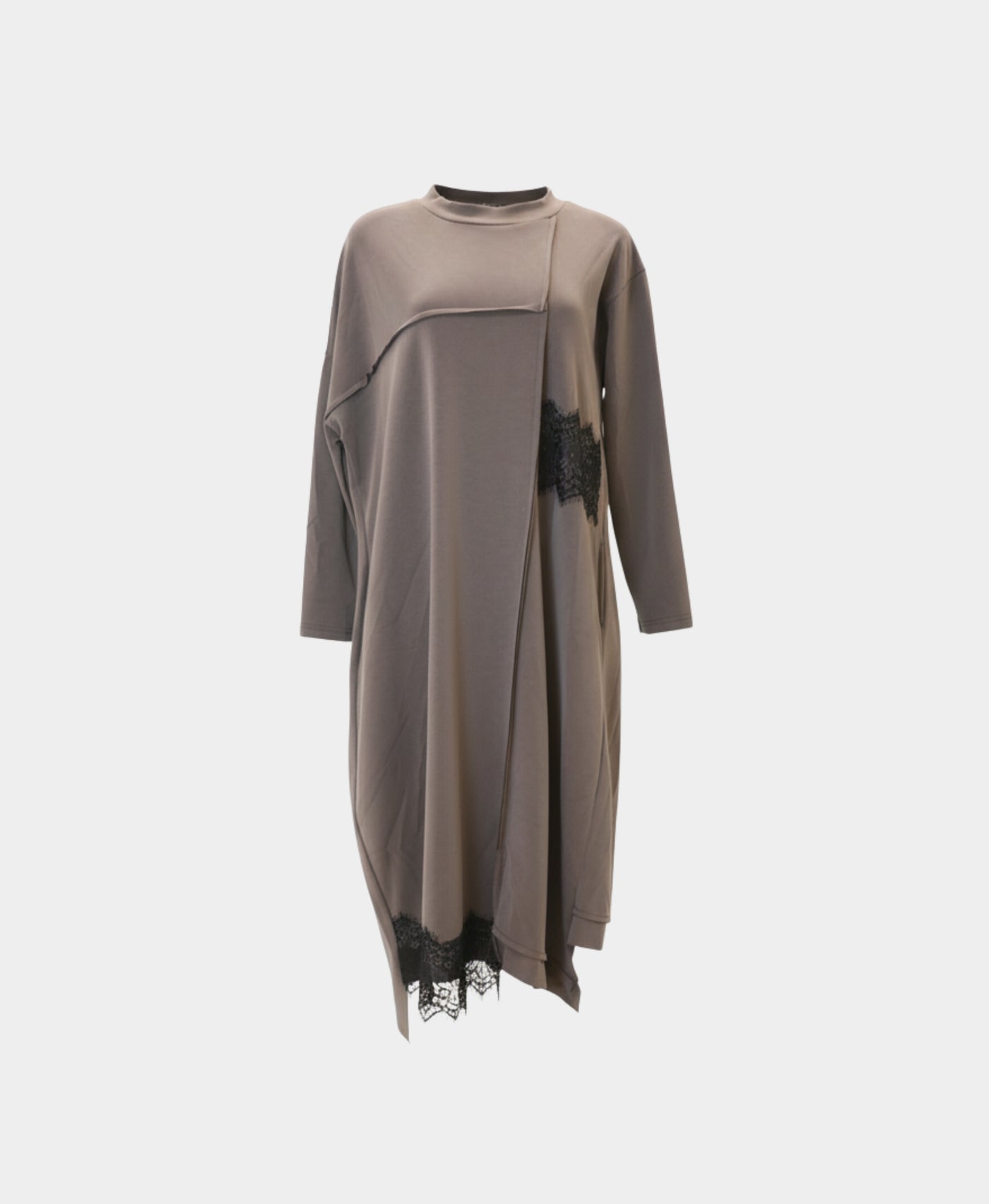 Modal Midi Dress w/ Lace Accents view 3