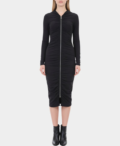 Midi Zipper Front Dress w/ Hood image 1