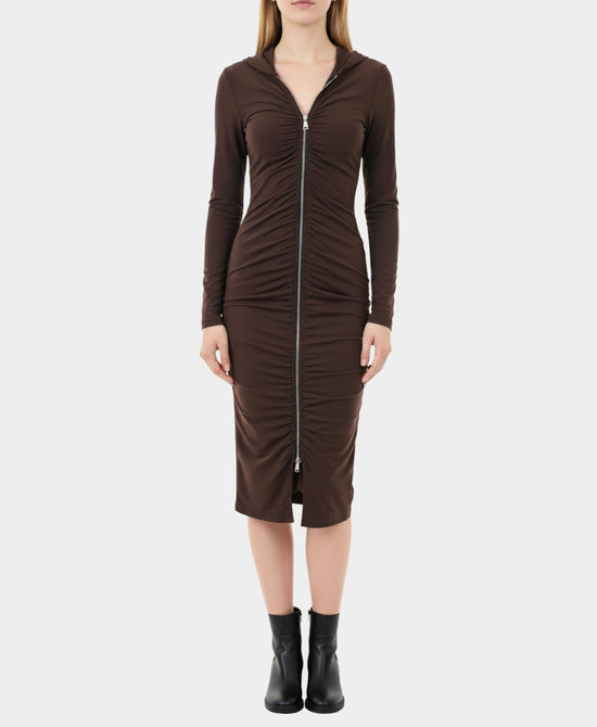 Midi Zipper Front Dress w/ Hood view 
