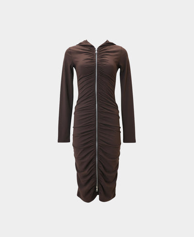 Midi Zipper Front Dress w/ Hood image 3