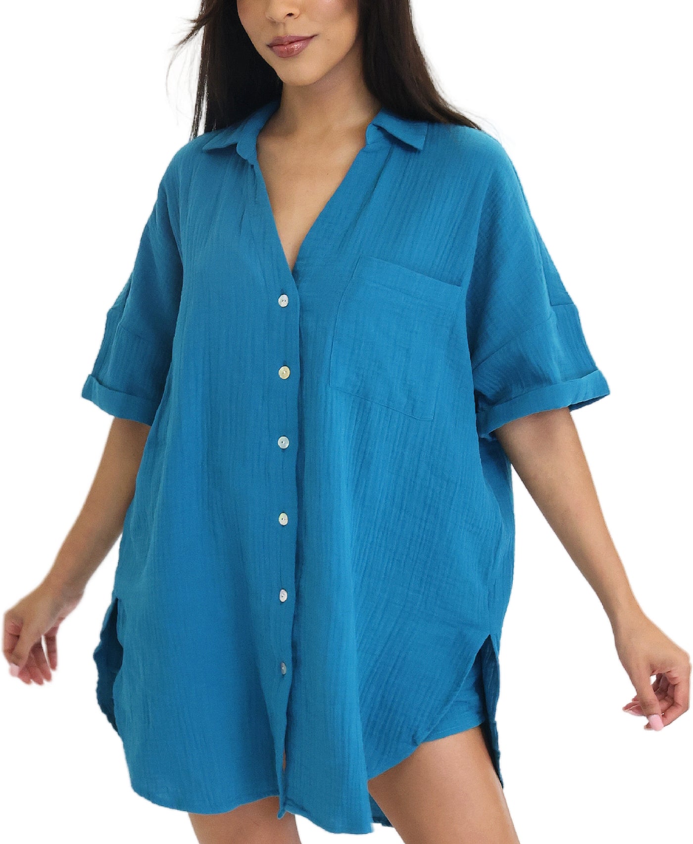 Solid Oversized Tunic Top view 1