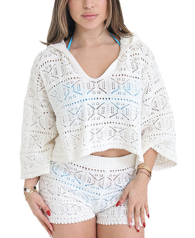 Crochet Pullover Hoodie