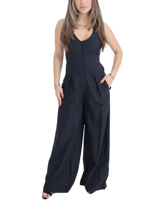 Solid Halter Neck Jumpsuit view 