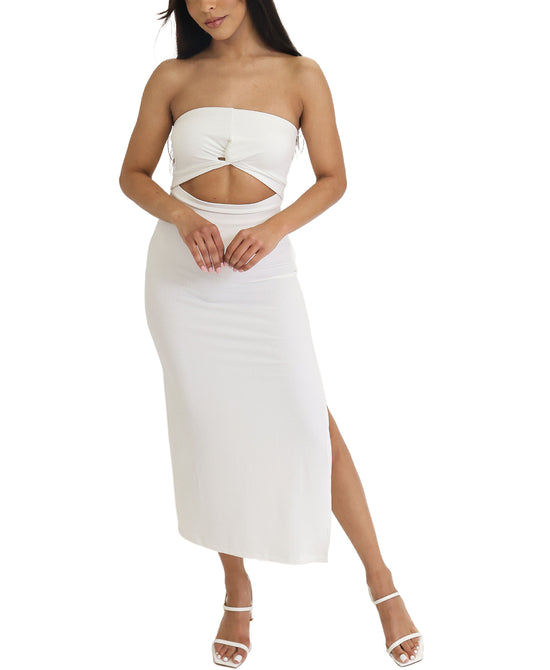 Strapless Cut-Out Midi Dress view 